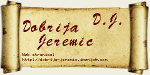 Dobrija Jeremić vizit kartica